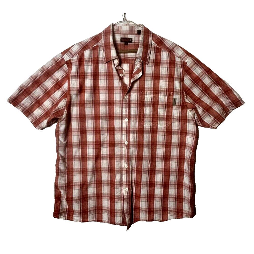 Wolverine Shirt Men's Sz XL , Orange, Plaid Short Sleeve Button Up‎ Cotton (116)